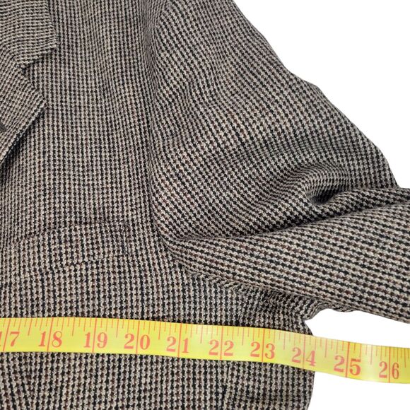 Craig Scott Mens size 44R Brown Tweed Wool Blazer Jacket w/ Elbow Patches Vtg - Picture 11 of 12